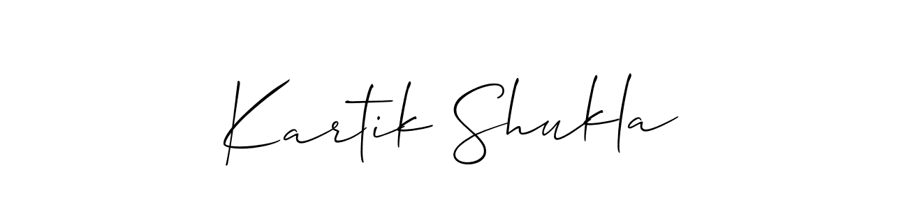 How to make Kartik Shukla name signature. Use Allison_Script style for creating short signs online. This is the latest handwritten sign. Kartik Shukla signature style 2 images and pictures png