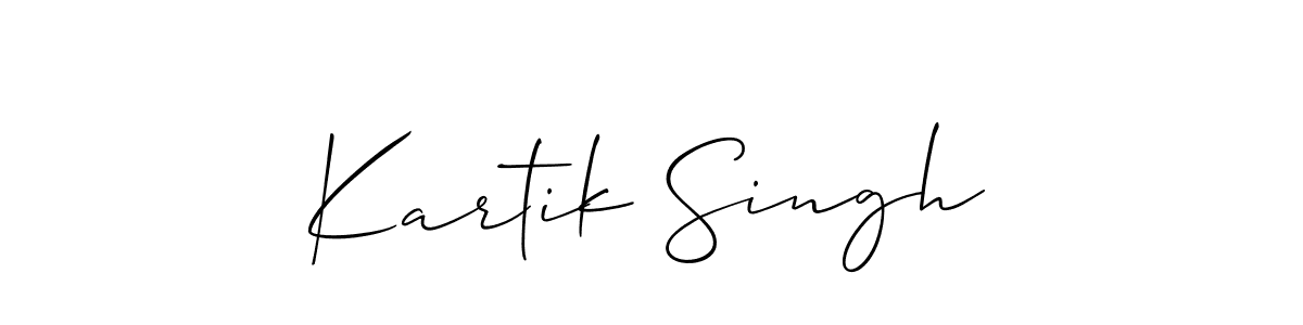 if you are searching for the best signature style for your name Kartik Singh. so please give up your signature search. here we have designed multiple signature styles  using Allison_Script. Kartik Singh signature style 2 images and pictures png