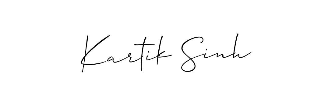 Design your own signature with our free online signature maker. With this signature software, you can create a handwritten (Allison_Script) signature for name Kartik Sinh. Kartik Sinh signature style 2 images and pictures png