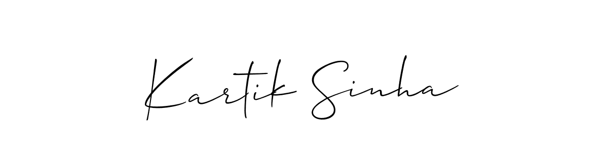 How to make Kartik Sinha signature? Allison_Script is a professional autograph style. Create handwritten signature for Kartik Sinha name. Kartik Sinha signature style 2 images and pictures png