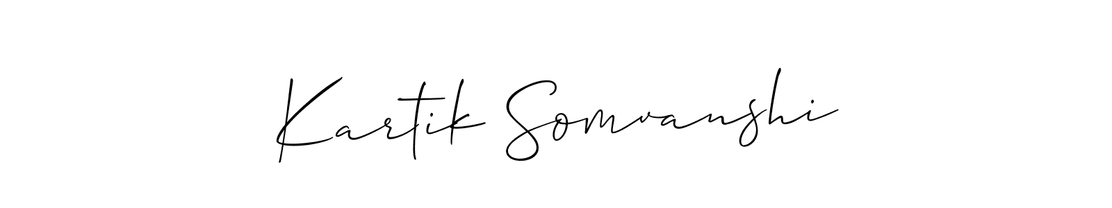You should practise on your own different ways (Allison_Script) to write your name (Kartik Somvanshi) in signature. don't let someone else do it for you. Kartik Somvanshi signature style 2 images and pictures png