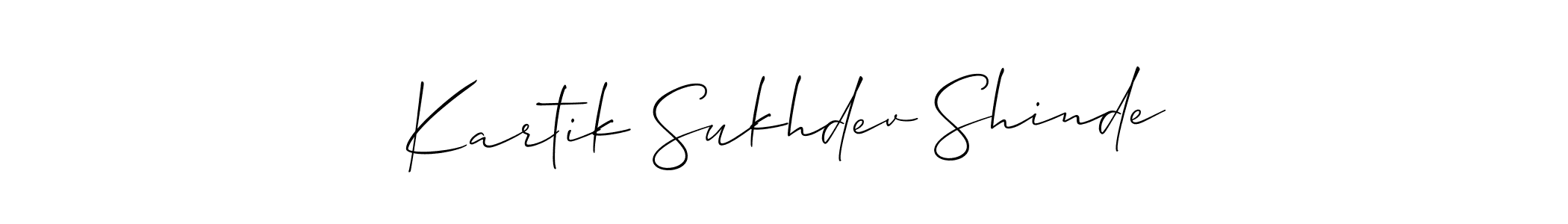 Make a beautiful signature design for name Kartik Sukhdev Shinde. With this signature (Allison_Script) style, you can create a handwritten signature for free. Kartik Sukhdev Shinde signature style 2 images and pictures png