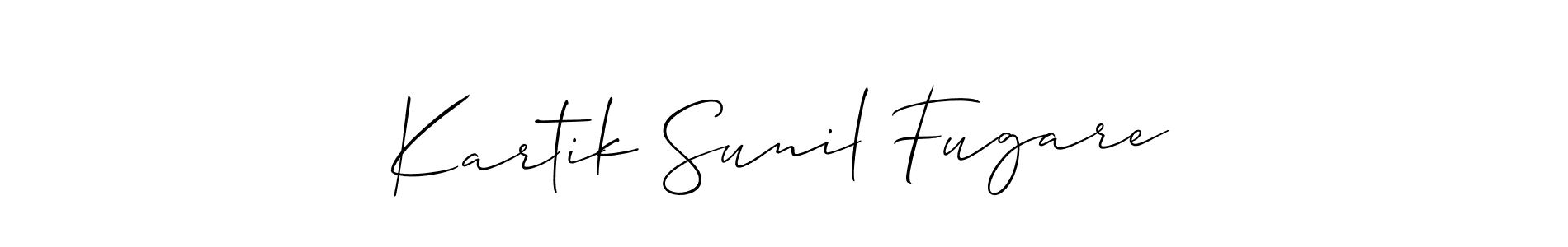 Design your own signature with our free online signature maker. With this signature software, you can create a handwritten (Allison_Script) signature for name Kartik Sunil Fugare. Kartik Sunil Fugare signature style 2 images and pictures png