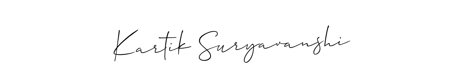 Also You can easily find your signature by using the search form. We will create Kartik Suryavanshi name handwritten signature images for you free of cost using Allison_Script sign style. Kartik Suryavanshi signature style 2 images and pictures png