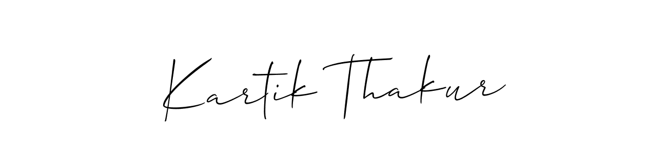 How to make Kartik Thakur name signature. Use Allison_Script style for creating short signs online. This is the latest handwritten sign. Kartik Thakur signature style 2 images and pictures png