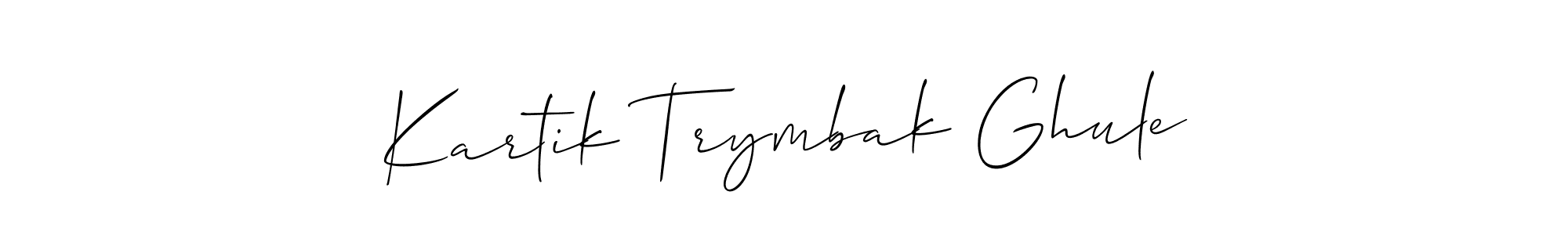 Use a signature maker to create a handwritten signature online. With this signature software, you can design (Allison_Script) your own signature for name Kartik Trymbak Ghule. Kartik Trymbak Ghule signature style 2 images and pictures png