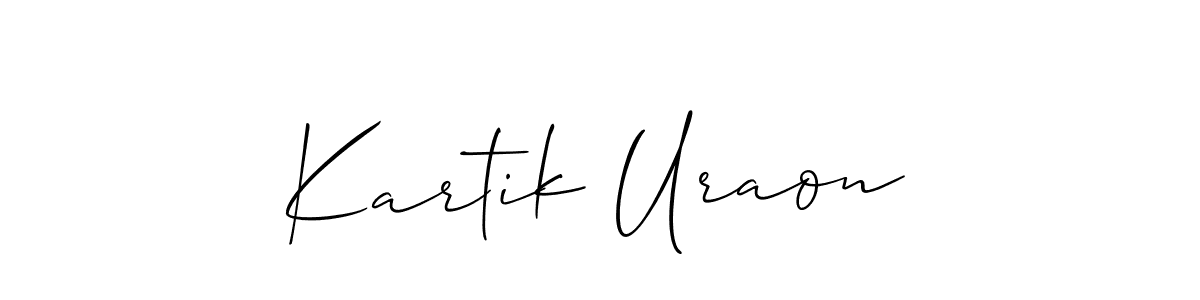 How to Draw Kartik Uraon signature style? Allison_Script is a latest design signature styles for name Kartik Uraon. Kartik Uraon signature style 2 images and pictures png