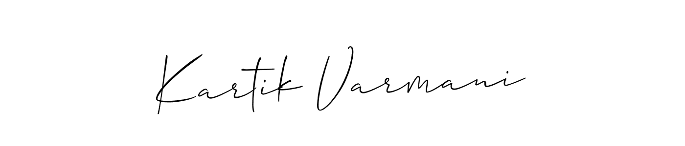 if you are searching for the best signature style for your name Kartik Varmani. so please give up your signature search. here we have designed multiple signature styles  using Allison_Script. Kartik Varmani signature style 2 images and pictures png