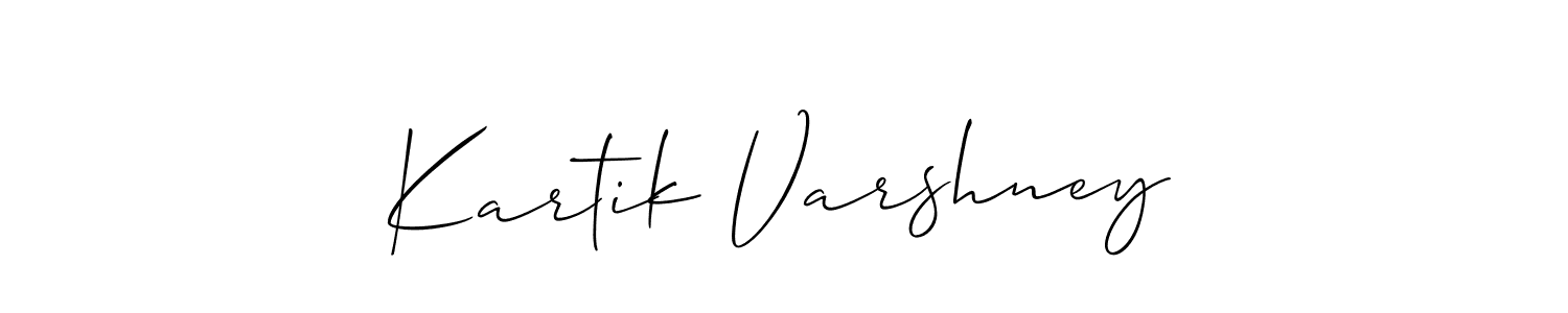 Similarly Allison_Script is the best handwritten signature design. Signature creator online .You can use it as an online autograph creator for name Kartik Varshney. Kartik Varshney signature style 2 images and pictures png