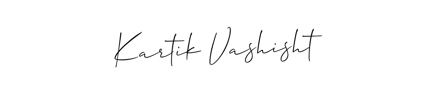 It looks lik you need a new signature style for name Kartik Vashisht. Design unique handwritten (Allison_Script) signature with our free signature maker in just a few clicks. Kartik Vashisht signature style 2 images and pictures png