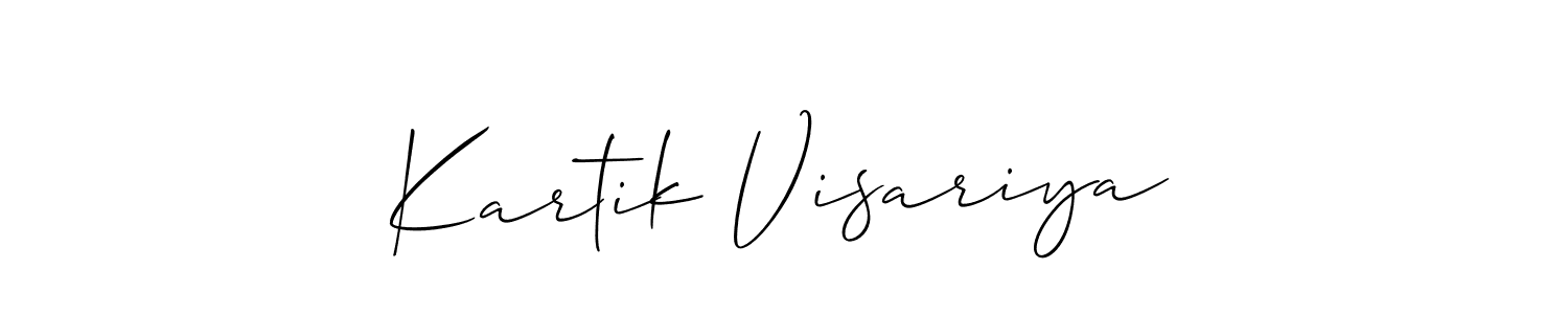 Also You can easily find your signature by using the search form. We will create Kartik Visariya name handwritten signature images for you free of cost using Allison_Script sign style. Kartik Visariya signature style 2 images and pictures png