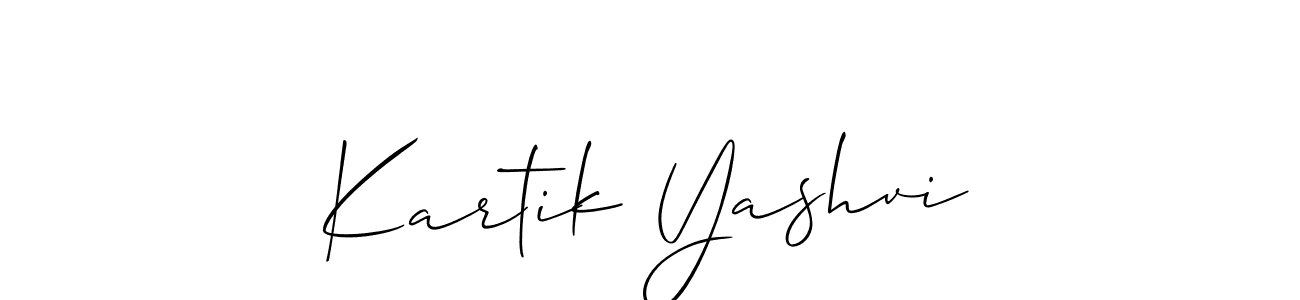 Also we have Kartik Yashvi name is the best signature style. Create professional handwritten signature collection using Allison_Script autograph style. Kartik Yashvi signature style 2 images and pictures png