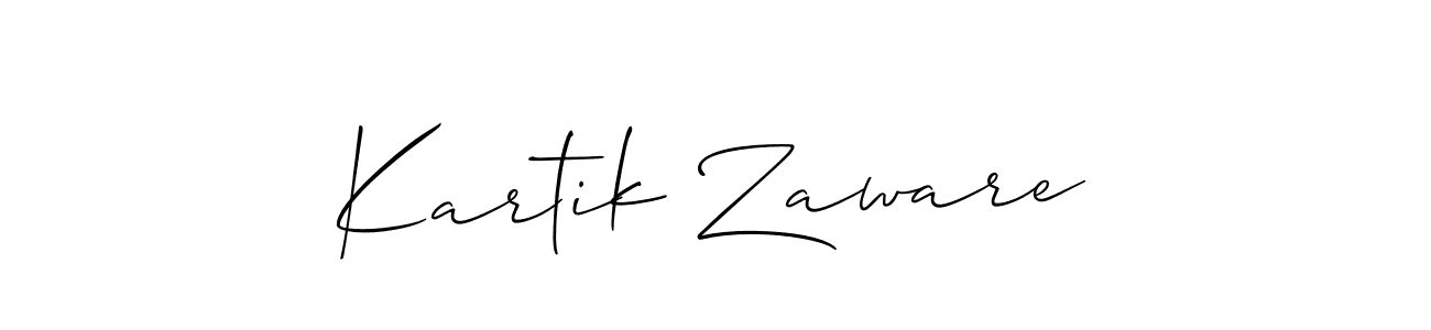 if you are searching for the best signature style for your name Kartik Zaware. so please give up your signature search. here we have designed multiple signature styles  using Allison_Script. Kartik Zaware signature style 2 images and pictures png