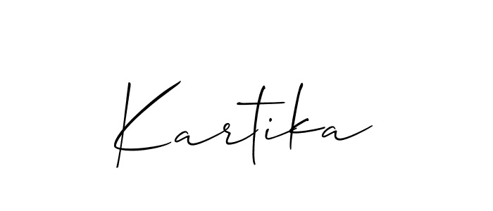 Use a signature maker to create a handwritten signature online. With this signature software, you can design (Allison_Script) your own signature for name Kartika. Kartika signature style 2 images and pictures png