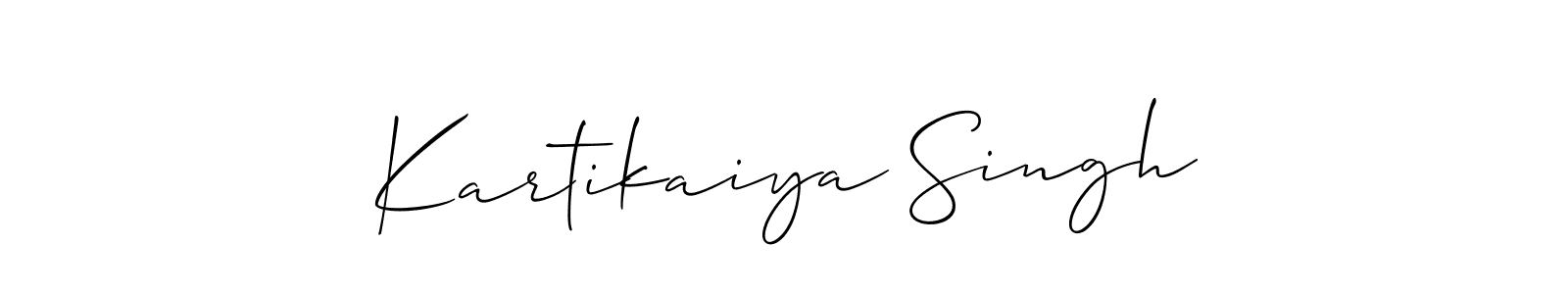 Make a beautiful signature design for name Kartikaiya Singh. With this signature (Allison_Script) style, you can create a handwritten signature for free. Kartikaiya Singh signature style 2 images and pictures png