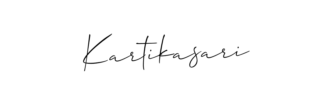 Create a beautiful signature design for name Kartikasari. With this signature (Allison_Script) fonts, you can make a handwritten signature for free. Kartikasari signature style 2 images and pictures png