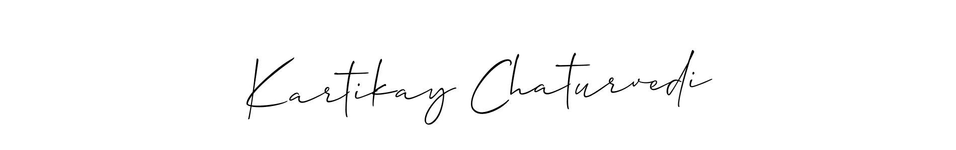 The best way (Allison_Script) to make a short signature is to pick only two or three words in your name. The name Kartikay Chaturvedi include a total of six letters. For converting this name. Kartikay Chaturvedi signature style 2 images and pictures png