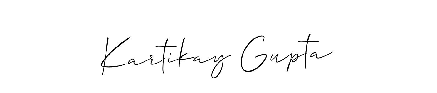 Create a beautiful signature design for name Kartikay Gupta. With this signature (Allison_Script) fonts, you can make a handwritten signature for free. Kartikay Gupta signature style 2 images and pictures png