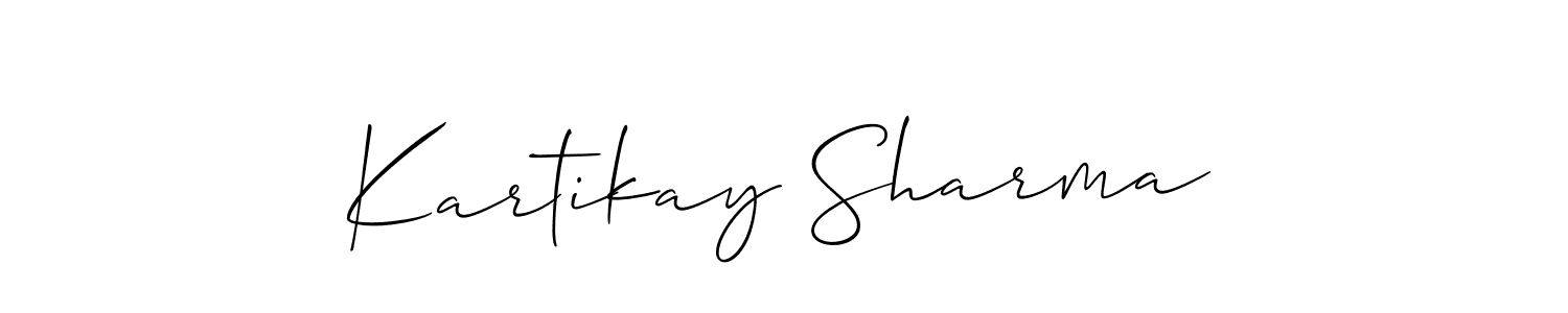 Kartikay Sharma stylish signature style. Best Handwritten Sign (Allison_Script) for my name. Handwritten Signature Collection Ideas for my name Kartikay Sharma. Kartikay Sharma signature style 2 images and pictures png