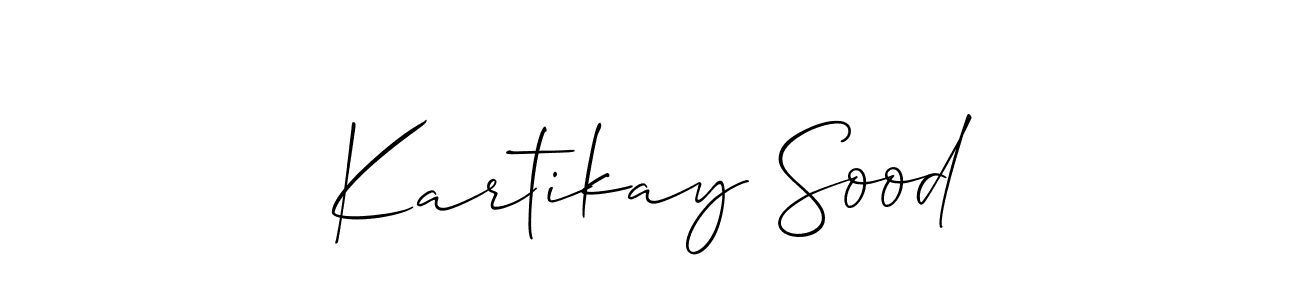 Create a beautiful signature design for name Kartikay Sood. With this signature (Allison_Script) fonts, you can make a handwritten signature for free. Kartikay Sood signature style 2 images and pictures png