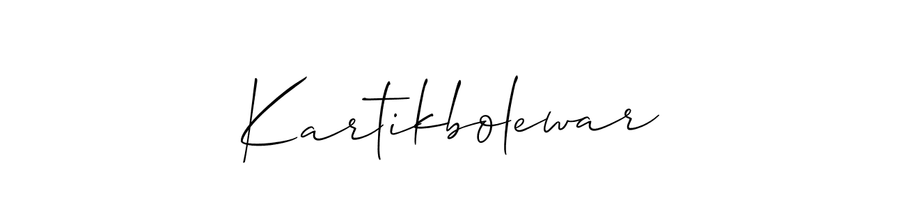 Make a short Kartikbolewar signature style. Manage your documents anywhere anytime using Allison_Script. Create and add eSignatures, submit forms, share and send files easily. Kartikbolewar signature style 2 images and pictures png
