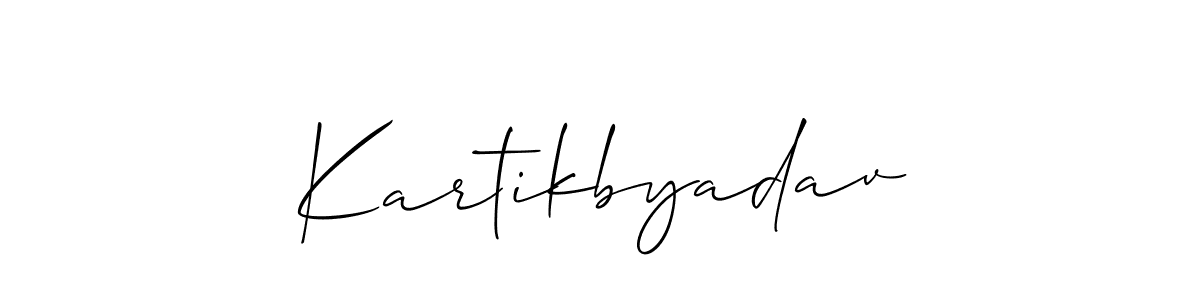 It looks lik you need a new signature style for name Kartikbyadav. Design unique handwritten (Allison_Script) signature with our free signature maker in just a few clicks. Kartikbyadav signature style 2 images and pictures png