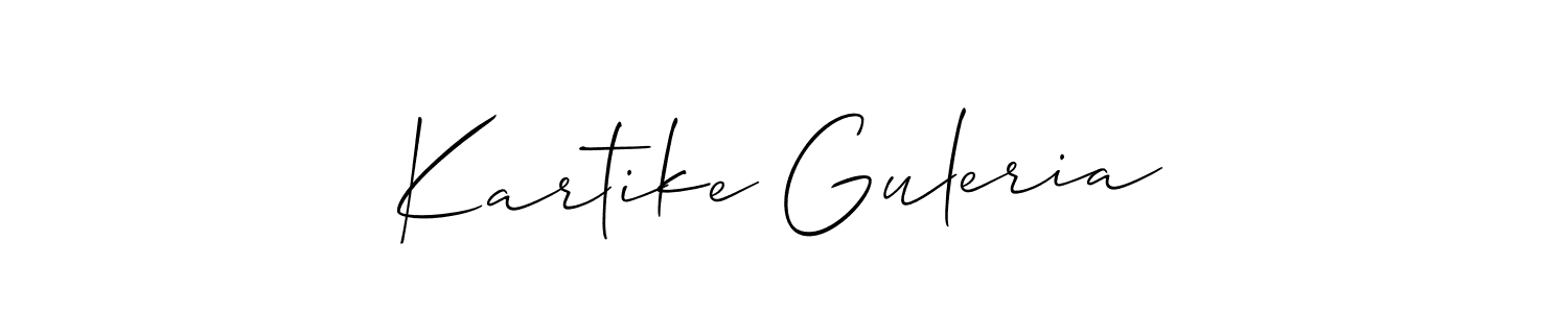 It looks lik you need a new signature style for name Kartike Guleria. Design unique handwritten (Allison_Script) signature with our free signature maker in just a few clicks. Kartike Guleria signature style 2 images and pictures png