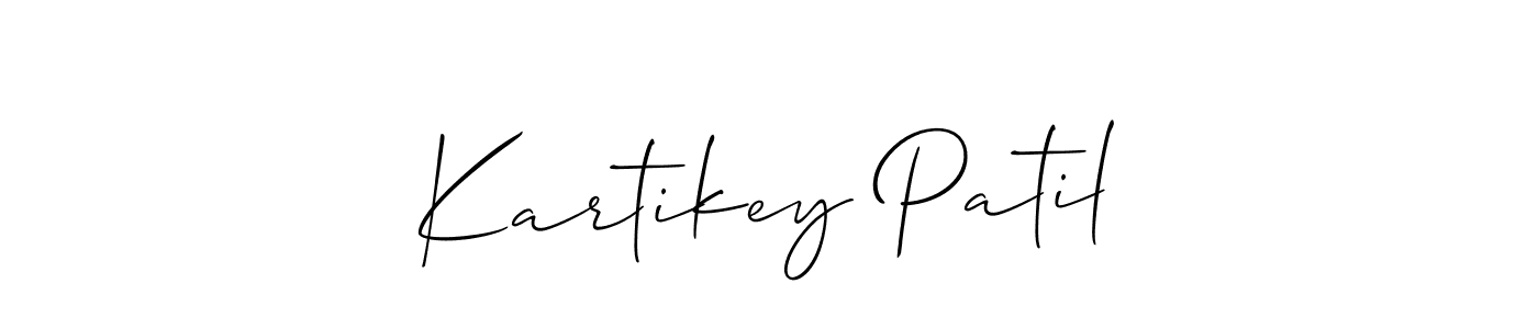 Design your own signature with our free online signature maker. With this signature software, you can create a handwritten (Allison_Script) signature for name Kartikey Patil. Kartikey Patil signature style 2 images and pictures png