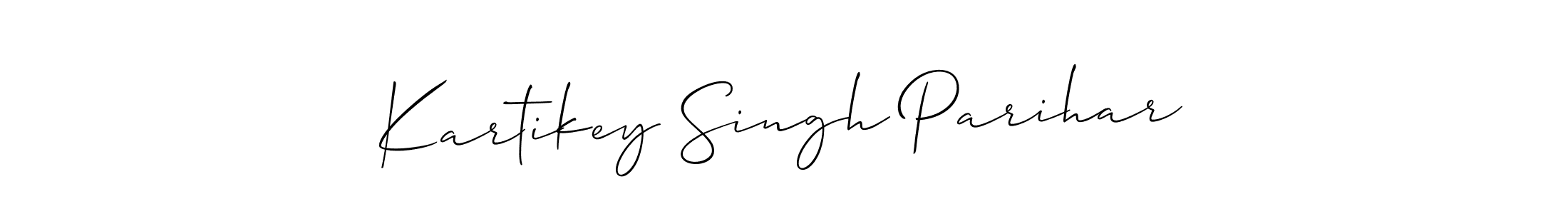 Design your own signature with our free online signature maker. With this signature software, you can create a handwritten (Allison_Script) signature for name Kartikey Singh Parihar. Kartikey Singh Parihar signature style 2 images and pictures png