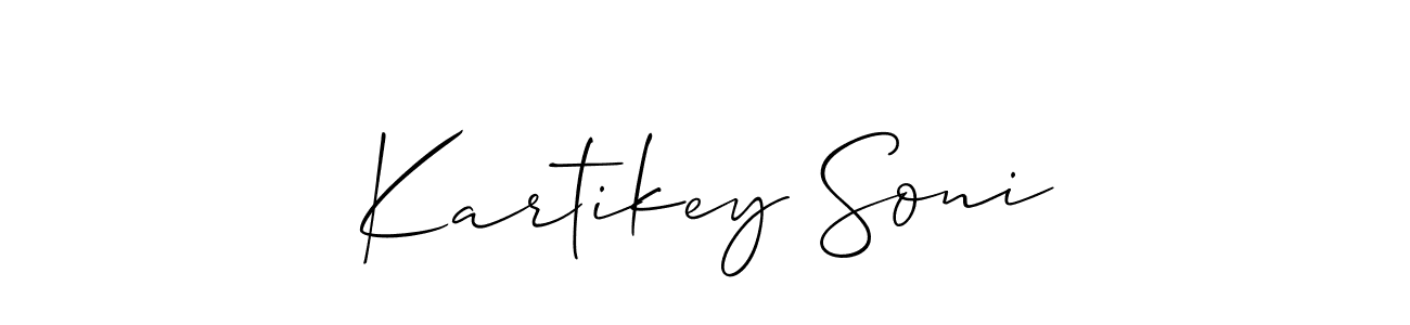 How to make Kartikey Soni signature? Allison_Script is a professional autograph style. Create handwritten signature for Kartikey Soni name. Kartikey Soni signature style 2 images and pictures png