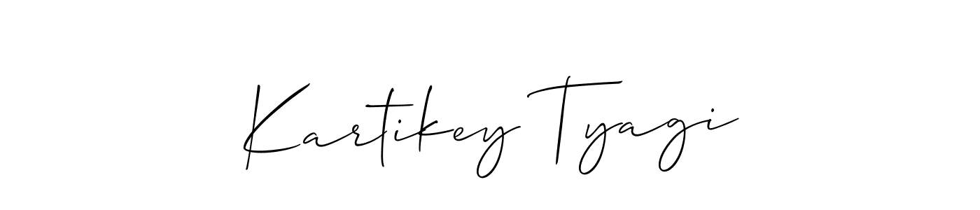 How to make Kartikey Tyagi name signature. Use Allison_Script style for creating short signs online. This is the latest handwritten sign. Kartikey Tyagi signature style 2 images and pictures png