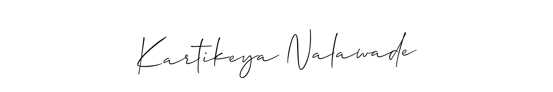 Allison_Script is a professional signature style that is perfect for those who want to add a touch of class to their signature. It is also a great choice for those who want to make their signature more unique. Get Kartikeya Nalawade name to fancy signature for free. Kartikeya Nalawade signature style 2 images and pictures png