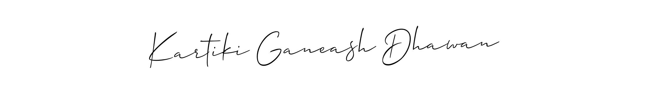 How to make Kartiki Ganeash Dhawan signature? Allison_Script is a professional autograph style. Create handwritten signature for Kartiki Ganeash Dhawan name. Kartiki Ganeash Dhawan signature style 2 images and pictures png