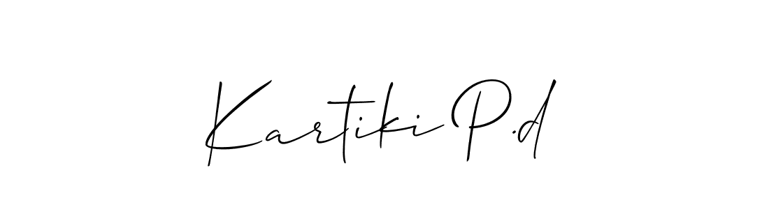 Use a signature maker to create a handwritten signature online. With this signature software, you can design (Allison_Script) your own signature for name Kartiki P.d. Kartiki P.d signature style 2 images and pictures png