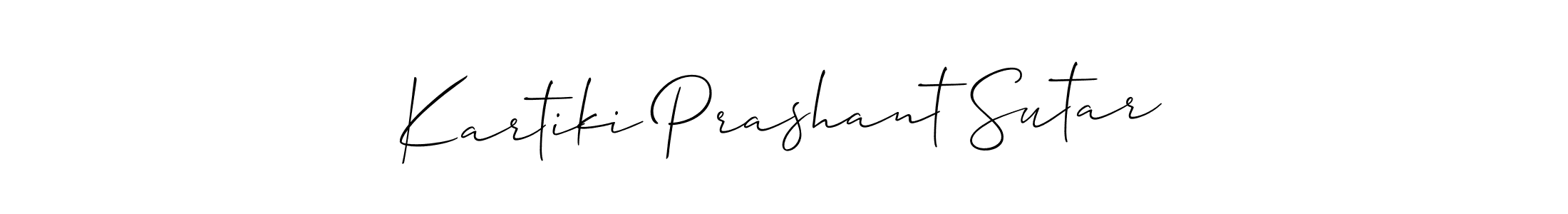 How to make Kartiki Prashant Sutar name signature. Use Allison_Script style for creating short signs online. This is the latest handwritten sign. Kartiki Prashant Sutar signature style 2 images and pictures png