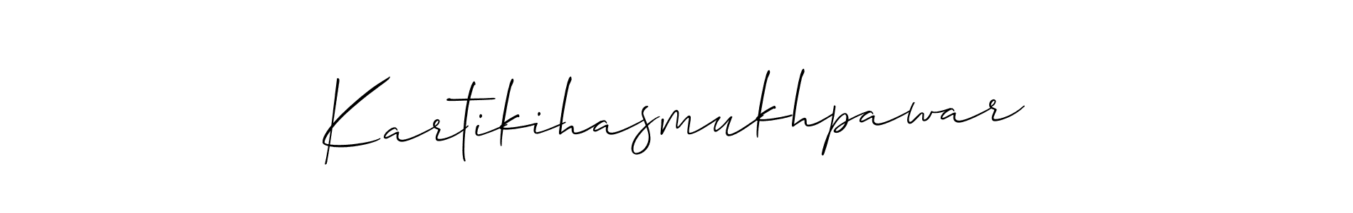 Design your own signature with our free online signature maker. With this signature software, you can create a handwritten (Allison_Script) signature for name Kartikihasmukhpawar. Kartikihasmukhpawar signature style 2 images and pictures png