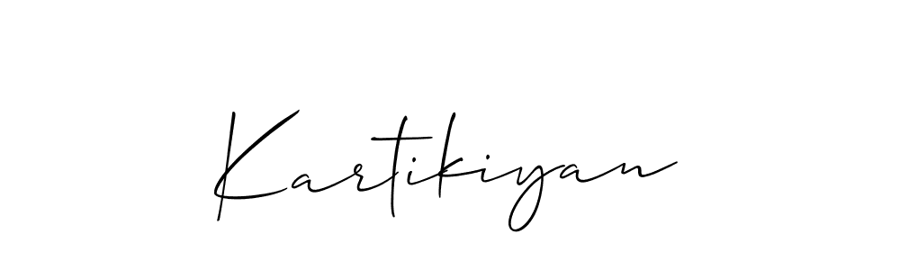Use a signature maker to create a handwritten signature online. With this signature software, you can design (Allison_Script) your own signature for name Kartikiyan. Kartikiyan signature style 2 images and pictures png