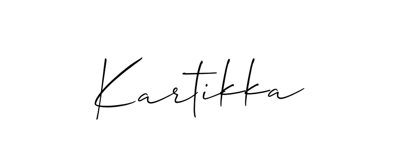 Create a beautiful signature design for name Kartikka. With this signature (Allison_Script) fonts, you can make a handwritten signature for free. Kartikka signature style 2 images and pictures png