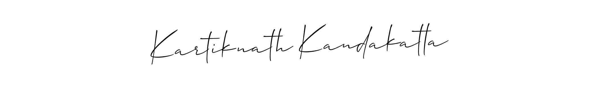 Create a beautiful signature design for name Kartiknath Kandakatla. With this signature (Allison_Script) fonts, you can make a handwritten signature for free. Kartiknath Kandakatla signature style 2 images and pictures png
