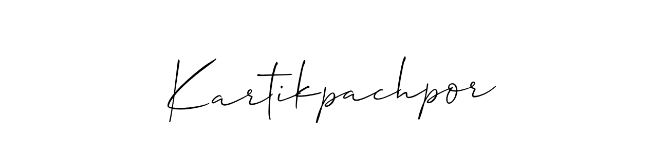 Use a signature maker to create a handwritten signature online. With this signature software, you can design (Allison_Script) your own signature for name Kartikpachpor. Kartikpachpor signature style 2 images and pictures png