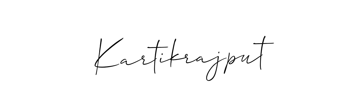 Design your own signature with our free online signature maker. With this signature software, you can create a handwritten (Allison_Script) signature for name Kartikrajput. Kartikrajput signature style 2 images and pictures png