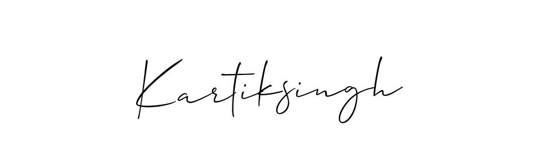 Design your own signature with our free online signature maker. With this signature software, you can create a handwritten (Allison_Script) signature for name Kartiksingh. Kartiksingh signature style 2 images and pictures png