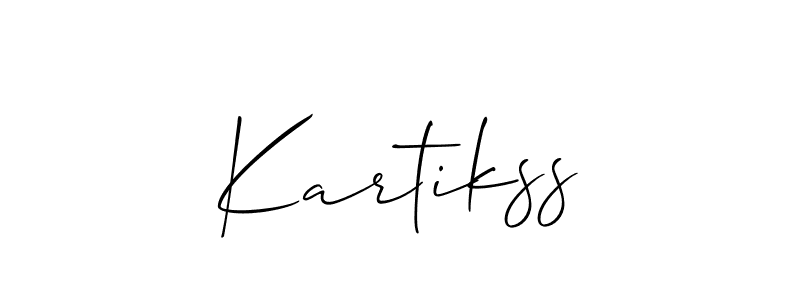How to make Kartikss signature? Allison_Script is a professional autograph style. Create handwritten signature for Kartikss name. Kartikss signature style 2 images and pictures png