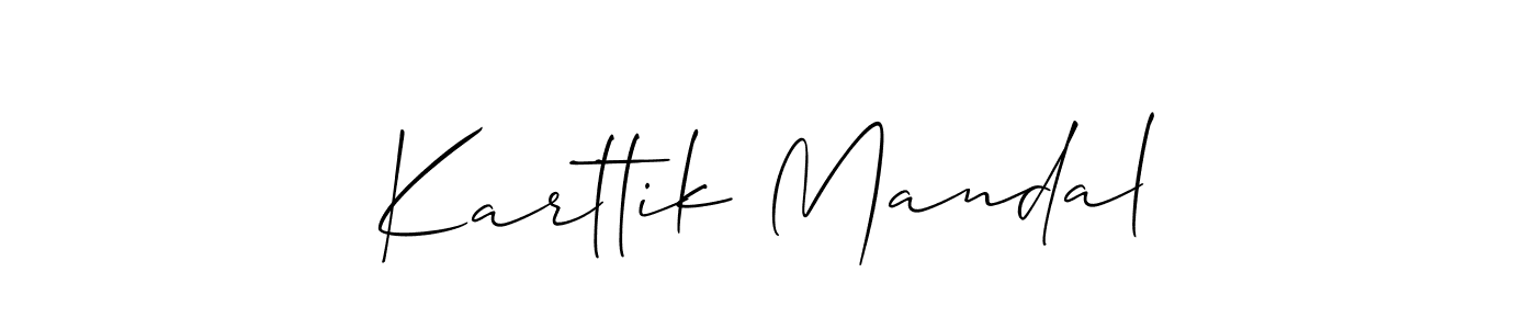 Karttik Mandal stylish signature style. Best Handwritten Sign (Allison_Script) for my name. Handwritten Signature Collection Ideas for my name Karttik Mandal. Karttik Mandal signature style 2 images and pictures png