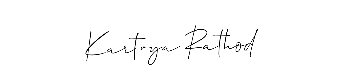 Create a beautiful signature design for name Kartvya Rathod. With this signature (Allison_Script) fonts, you can make a handwritten signature for free. Kartvya Rathod signature style 2 images and pictures png