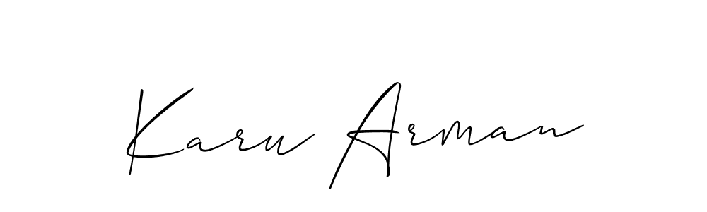 Design your own signature with our free online signature maker. With this signature software, you can create a handwritten (Allison_Script) signature for name Karu Arman. Karu Arman signature style 2 images and pictures png