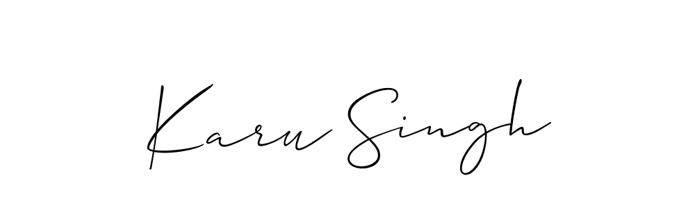 How to Draw Karu Singh signature style? Allison_Script is a latest design signature styles for name Karu Singh. Karu Singh signature style 2 images and pictures png