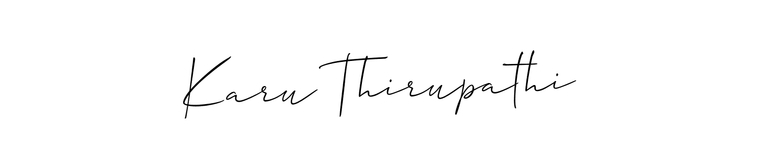 It looks lik you need a new signature style for name Karu Thirupathi. Design unique handwritten (Allison_Script) signature with our free signature maker in just a few clicks. Karu Thirupathi signature style 2 images and pictures png