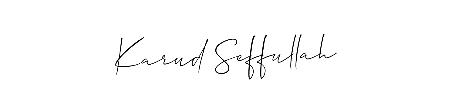 Similarly Allison_Script is the best handwritten signature design. Signature creator online .You can use it as an online autograph creator for name Karud Seffullah. Karud Seffullah signature style 2 images and pictures png