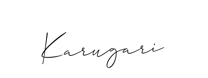 How to Draw Karugari signature style? Allison_Script is a latest design signature styles for name Karugari. Karugari signature style 2 images and pictures png